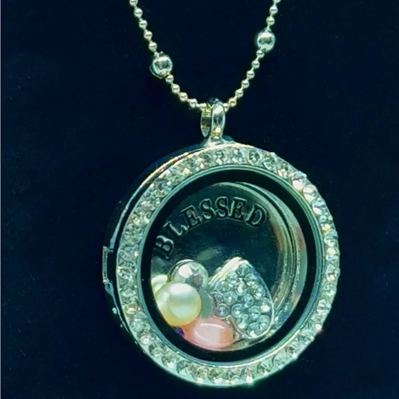 Interchangeable BLESSED Shaker Locket Ball Chain Necklace - Picture 2 of 5